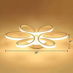 Modern Ceiling Light Fixture, CraftThink Flush Mount 29'' Wide Silicon Gel Twist Semi Flush Light Nordic Style LED Ceiling Fixture for Living Room Bedroom Office, White Light Source