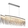 Moooni Post-Modern Rectangle Aluminum Tassel Linear Chandelier Rectangular Pendant Light Fixture for Dining Room Kitchen Island Over Table L47''