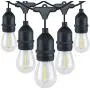 IELECMG Led String Lights Outdoor - 54FT S14 Patio String Lights Waterproof Shatterproof Commercial Grade Porch Lights with 15 E26 Hanging Socket for Cafe Party Bistro Garden Warm White IELECMG Led String Lights Outdoor - 54FT S14 Patio String Lights Waterproof Shatterproof Commercial Grade Porch Lights with 15 E26 Hanging Socket for Cafe Party Bistro Garden Warm White