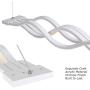 Ziplighting Modern Pendant Lighting Stepless Dimmable Transitional Chandelier with Remote Led Ceiling Lamp Minimalist Wave Hanging Light Fixture for Contemporary Living Dining Room Kitchen Island