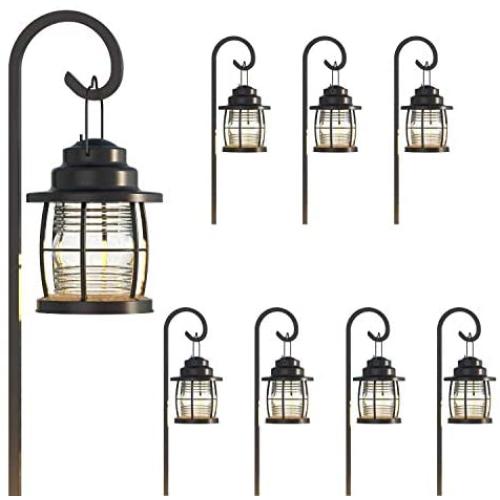 GOODSMANN Low Voltage Path Lights Landscape Lighting Landscape Lights 1.1 Watt LED Floodlight 32 Lumen 2900K Outdoor Lighting with Metal Stake Connector (8 Pack) 9920-4110-08