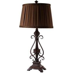 Nightstand Lamp Desk Lamps Table Lamps European Retro Resin Table Lamp Bedroom Bedside Table Lamp Living Room Study Reading Lights ZHAOYONGLI (Color : Brown, Size : 20x83cm)