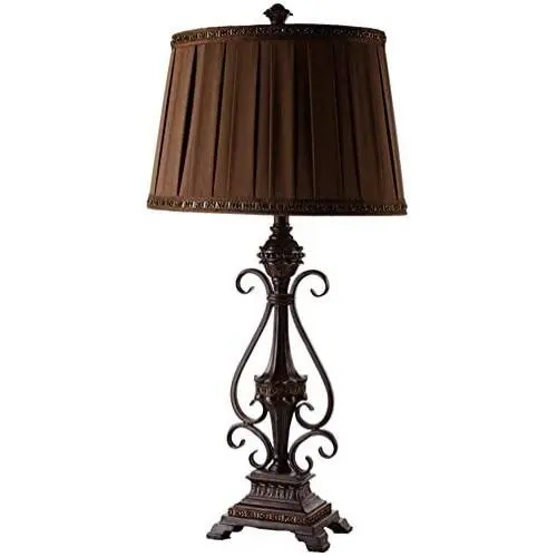 Nightstand Lamp Desk Lamps Table Lamps European Retro Resin Table Lamp Bedroom Bedside Table Lamp Living Room Study Reading Lights ZHAOYONGLI (Color : Brown, Size : 20x83cm)