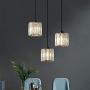 Mini Pendant Light Crystal Pendant Lighting Fixture Flush Mount Ceiling Lighting Fixture Adjustable Hanging Light for Dining Room Bedroom Kitchen Island Living Room Hallway,E26 Bulb,Black