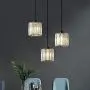 Mini Pendant Light Crystal Pendant Lighting Fixture Flush Mount Ceiling Lighting Fixture Adjustable Hanging Light for Dining Room Bedroom Kitchen Island Living Room Hallway,E26 Bulb,Black