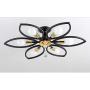 LITFAD Flower Semi Flush Mount Ceiling Light Metal 6 Lights Modern Ceiling Lamp Fixture Living Room Lamp LED Pandent Light in Black for Dinning Room Bedroom Restaurant