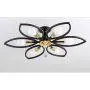 LITFAD Flower Semi Flush Mount Ceiling Light Metal 6 Lights Modern Ceiling Lamp Fixture Living Room Lamp LED Pandent Light in Black for Dinning Room Bedroom Restaurant