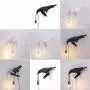 Kariwell Crow Table Lamp, Artificial Bird Shaped Table Lamp Bedroom Resin Crow Desk Lamp Bedside Light for Bedroom, Bedside, Living Room, Corridor (G)
