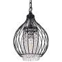 GAZE Modern Sparkling Crystal Chandelier Lighting Black Moroccan Wire Cage Light Fixture Adjustable Island Pendant Light for Living & Dining Room Entryway (Bulb Not Included)(1 Pack) GAZE Modern Sparkling Crystal Chandelier Lighting Black Moroccan Wire Cage Light Fixture Adjustable Island Pendant Light for Living & Dining Room Entryway (Bulb Not Included)(1 Pack)