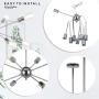 VINLUZ 8-Light Sputnik Chandelier Chrome Ceiling Light Industrial Pendant Lights Modern Chandelier Lighting Kitchen Bathroom Dining Room Bed Room Hallway
