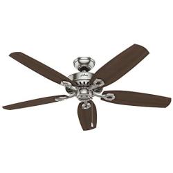 Hunter Builder Elite Indoor Ceiling Fan with Pull Chain Control, 52'', Brushed Nickel