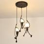 SOUTHPO Pendant Lighting Black Modern Creative Little People Mini Adjustable Hanging Lights for Bedroom Decor Iron Cartoon Doll Chandeliers for Dining Rooms 3×E26 Baking Paint Finish (M)