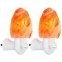 2 Pack Himalayan Salt lamp Night Light Salt Rock Hand Carved Natural Pink Himalayan Salt Lamps for bedrooms Night Light Plug in Wall Light Bulb Air Purifying Lighting/Decor