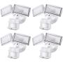 4 Pack LED Security Light 3000LM, 28W Outdoor Motion Sensor Light, 5500K, IP65 Waterproof, Adjustable Head Flood Light for Entryways, Stairs, Yard and Garage
