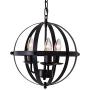 LuFun Orb Chandeliers,Industrial Vintage Pendant Lighting, Rustic Metal Ceiling Hanging Light Fixture for Indoor Kitchen Island Dining Living Room Farmhouse,3-Lights,Dia 13.7inch