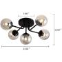 5-Light Semi Flush Mount Ceiling Light Fixture,Modern Glass Pendant Lighting,Black Chandelier for Kitchen Hallway Entryway Island Bedroom Living Room 5-Light Semi Flush Mount Ceiling Light Fixture,Modern Glass Pendant Lighting,Black Chandelier for Kitchen Hallway Entryway Island Bedroom Living Room