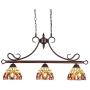 Capulina Tiffany Pool Table Lights 3-Light Dining Room Light Stained Glass Chandelier Hanging Light Victorian Dining Table Lights Vintage Style Chandelier