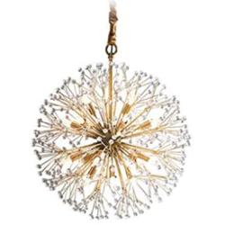 9 Light Firework Sputnik Ceiling Light Fixture Dandelion G9 Pendant Lighting for Dining Room,Living Room,Modern Gold Crystal Chandelier Orb,Bedroom-Gold 9 Light