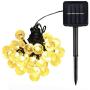 Cosumina Outdoors Globe Solar String Lights 23ft 50 LED Outdoor Bulb String Lights,Waterproof 8 Modes Solar Patio Lights for Patio, Garden, Gazebo, Yard