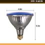 7Pandas Indoor/Outdoor 14W LED PAR38 W/Blue Light, Waterproof Flood Light Bulb, Glass Body, 90W Halogen Equivalent, 1200 LM, ETL Listed, Pack of 4