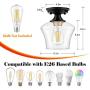 Semi Flush Mount Ceiling Light, Industrial Flush Mount Light Fixture with Clear Glass Shade Ceiling Light Fixtures for Hallway, Entryway, Kitchen, Dining Room, Laundry Room (Black+Gold)