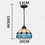 Tiffany Style Pendant Light,Dining Room Living Room Pendant Lamp,Hallway Hanging Light with 20Cm (8 Inch) Vintage Square Lattice Stained Glass Shade,Indoor Chandelier 110-240V E27,F