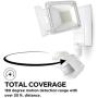 Home Zone Security Solar Motion Sensor Light - Outdoor Weatherproof Triple Head Security Flood Light, White