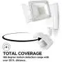 Home Zone Security Solar Motion Sensor Light - Outdoor Weatherproof Triple Head Security Flood Light, White