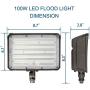 Dusk to Dawn Outdoor 100W LED Flood Light with Knuckle, 14000LM 1000W Equivalent, 100-277V 5000K Daylight, ETL Commercial LED Flood Light Fixture, Outdoor Security Lighting for Landscape,Parking Lot