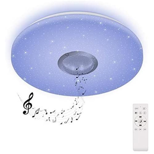 Horevo 36W LED Music Ceiling Light 2800-6000K with Bluetooth Speaker for Kids Room Bedroom, Color Changing Light 2120 LM with Remote Control Ceiling Lamp for Childrens Room