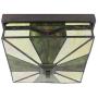 LITFAD Art Glass Square Flush Mount Ceiling Light Dining Table Tiffany Antique LED Ceiling Lamp Pendant Lighting in Green for Dining Room Bedroom Corridor - 11'' (28 cm)