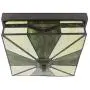 LITFAD Art Glass Square Flush Mount Ceiling Light Dining Table Tiffany Antique LED Ceiling Lamp Pendant Lighting in Green for Dining Room Bedroom Corridor - 11'' (28 cm)