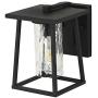 Small Modern Outdoor Wall Light Fixtures Exterior Wall Lantern Outside Lamp Wall Mounted Waterproof Black Finish with Water Glass Outdoor Wall Sconce for Driveway Patio Porch Lighting