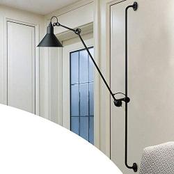 BTDH Modern Long Arm LED Wall Sconce Industrial Spotlight Wall Lamp Fixture Adjustable 360degree Swing Long Arm Lamp Fixture Bedside Light Included E27 Bulbs for Bedroom Reading Hallway Home Porch