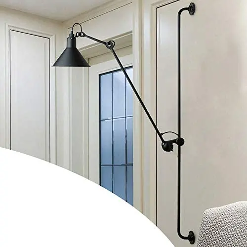 BTDH Modern Long Arm LED Wall Sconce Industrial Spotlight Wall Lamp Fixture Adjustable 360degree Swing Long Arm Lamp Fixture Bedside Light Included E27 Bulbs for Bedroom Reading Hallway Home Porch BTDH Modern Long Arm LED Wall Sconce Industrial Spotlight Wall Lamp Fixture Adjustable 360degree Swing Long Arm Lamp Fixture Bedside Light Included E27 Bulbs for Bedroom Reading Hallway Home Porch