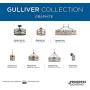 Progress Lighting P350049-143 Gulliver Three-Light Semi-Flush Convertible, Graphite finish