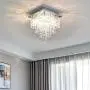 FRIXCHUR Mini Crystal Chandelier Modern Raindrop Ceiling Lighting Flush Mount Pendant Light Fixture for Bedroom Living Room Hallway Dining Room,E12 x 4 Lights