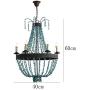 American Retro Turquoise Chandelier for Living Room,5 Light Creative Antique Metal Pendant Lighting Fixture,Staircase Decor E12 Candle Hanging Light American Retro Turquoise Chandelier for Living Room,5 Light Creative Antique Metal Pendant Lighting Fixture,Staircase Decor E12 Candle Hanging Light