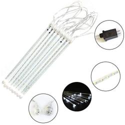 Joiedomi Christmas Meteor Shower Lights Falling Rain Drop Icicle String Lights 288 LEDs 8 Tube 30cm White, for Halloween Christmas Holiday Party Home Patio Outdoor Decoration (1)