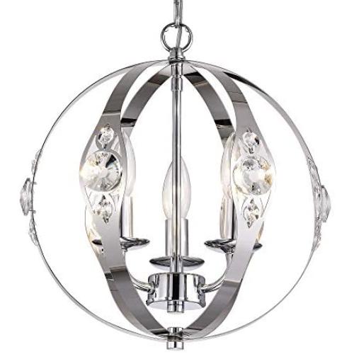 Chrome Chandelier Crystals Chandeliers 3 Light Chrome Light Fixture Sphere Chandelier for Dining Room