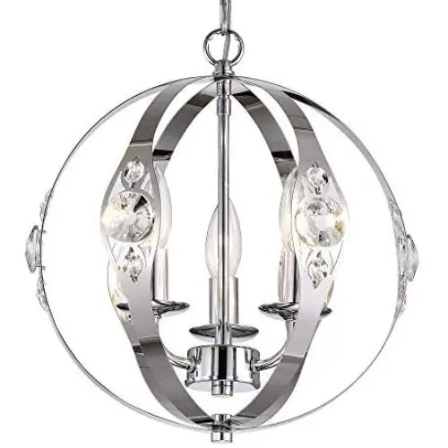Chrome Chandelier Crystals Chandeliers 3 Light Chrome Light Fixture Sphere Chandelier for Dining Room