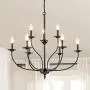 Maxax Farmhouse Lighting 9 Lights French Country Chandelier in Black Finish for Kitchen Island Pendant for Dining Room, Bedroom
