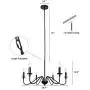 6-Light Black Farmhouse Chandelier Industrial Ceiling Pendant Lighting Fixture Hanging for Kitchen Dining Room Living Room Foyer 6-Light Black Farmhouse Chandelier Industrial Ceiling Pendant Lighting Fixture Hanging for Kitchen Dining Room Living Room Foyer