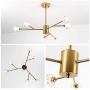 Modern Sputnik Chandeliers 6-Lights Pendant Lighting Ceiling Light Fixture for Living Room, Dining Room, Hotel