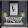 BOKT Wall Light Fixture Mid Century Modern Wall Sconces Metal Circular Wall Mount Light Vanity Light for Living Room, Bathroom, Hallway (1 Pack,Gold)