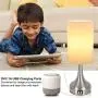 Yoxdalmk 3-Way Dimmable Touch Control Table Lamp Set of 2, Modern Bedside Desk Lamp with Dual USB Charging Ports, White Fabric Lampshade Nightstand Lamp for Bedroom, Living Room (LED Bulbs Included)