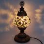 Turkish Colorful Handcrafted Mosaic Lamps by TCO - Desk and Table Lamps for Office, Guest and Living Room - Nickel- Plated Brass Base - 5” Globe Width, 12” Lamp Height (Amber Star)
