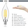 E12 Candelabra LED Bulbs Dimmable 60W Equivalent LED Chandelier Light Bulbs 4.5W Soft White 2700K 500LM B10 Flame Tip Vintage LED Filament Candle Bulb with Decorative Candelabra Base, 12 Packs