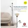 Adjustable Black Floor Lamp with Reading Light by Light Accents - Susan Modern Standing Lamp for Living Room/Office Lamp 72'' Tall - 150-watt with Side Reading Light Corner Lamp (Black)