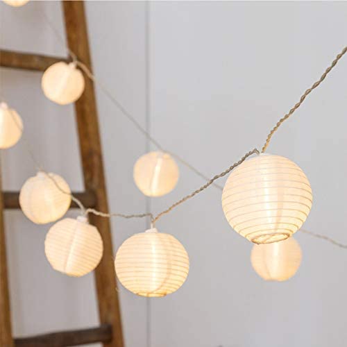 Vigdur Fairy Lights Mini-Lantern String Lights Waterproof Connectable Nylon Hanging Light Plug in 10FT White Decorative for Patio Wedding Party Bedroom Indoor Outdoor Use